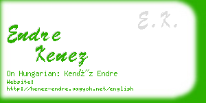 endre kenez business card